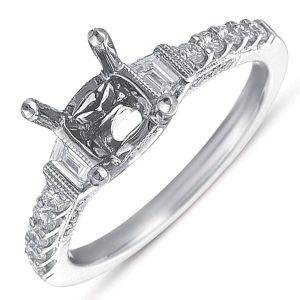 White Gold Pave Engagement Ring