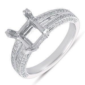 White Gold Pave Engagement Ring