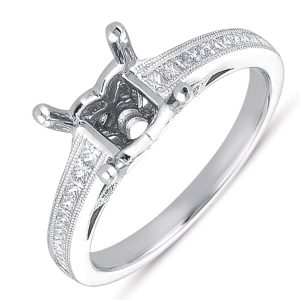 White Gold Pave Engagement Ring