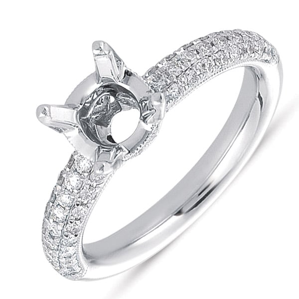 White Gold Pave Engagement Ring
