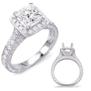 White Gold Pave Engagement Ring