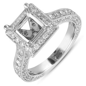 White Gold Pave Engagement Ring