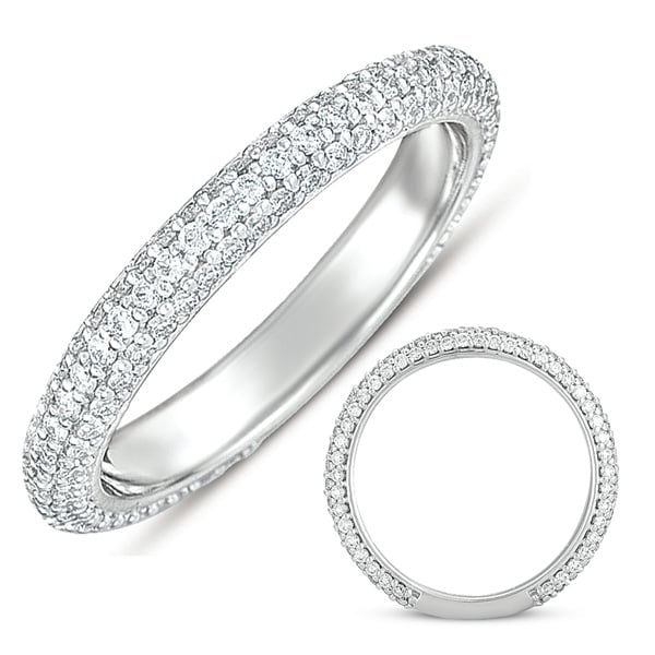 White Gold Pave Band (2.8mm Wide)