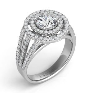 White Gold Pave Engagement Ring