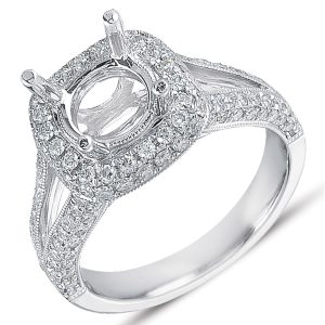 White Gold Pave Engagement Ring