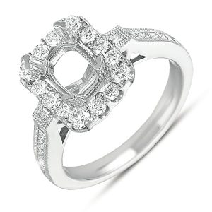 White Gold Pave Engagement Ring