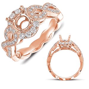 Rose Gold Pave Engagement Ring