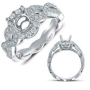 White Gold Pave Engagement Ring