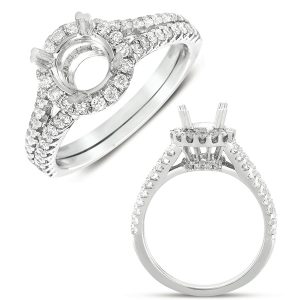 White Gold Pave Engagement Ring