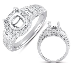 White Gold Pave Engagement Ring