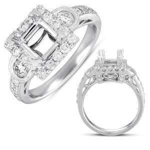 White Gold Pave Engagement Ring