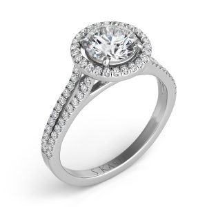 White Gold Halo Engagement Ring