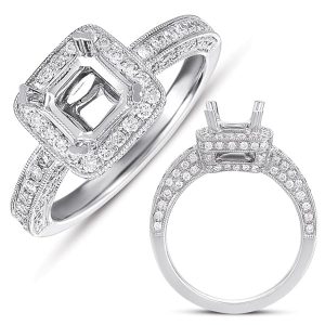 White Gold Pave Engagement Ring