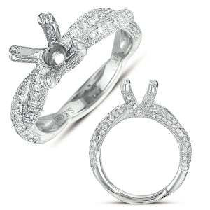 White Gold Pave Engagement Ring