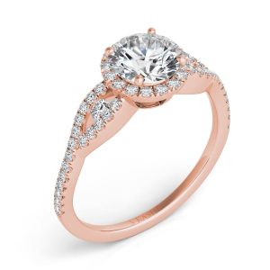 Rose Gold Halo Engagement Ring