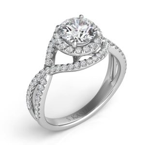 Palladium Halo Engagement Ring