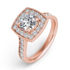 Rose Gold Halo Engagement Ring