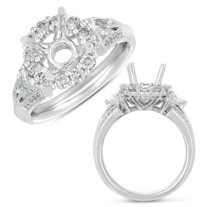 White Gold Halo Engagement Ring