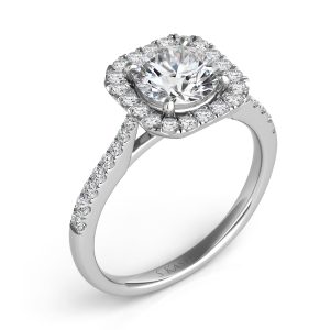 White Gold Halo Engagement Ring