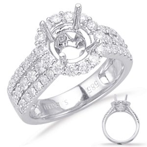 White Gold Halo Engagement Ring