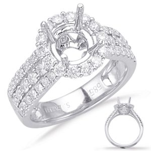 White Gold Halo Engagement Ring