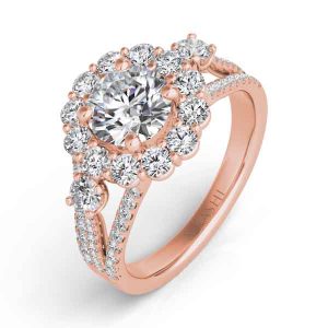 Rose Gold Halo Engagement Ring