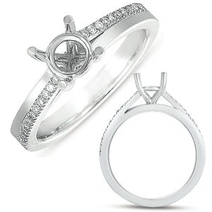 White Gold Engagement Ring  3/4ct center