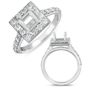 White Gold Halo Ring 5.5mm center