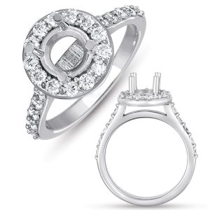 White Gold Halo Engagement Ring