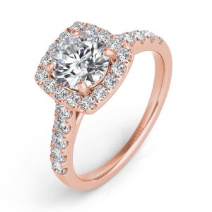 Rose Gold Halo Engagement Ring