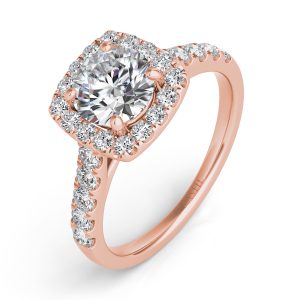 Rose Gold Halo Engagement Ring