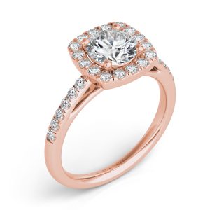 Rose Gold Halo Engagement Ring