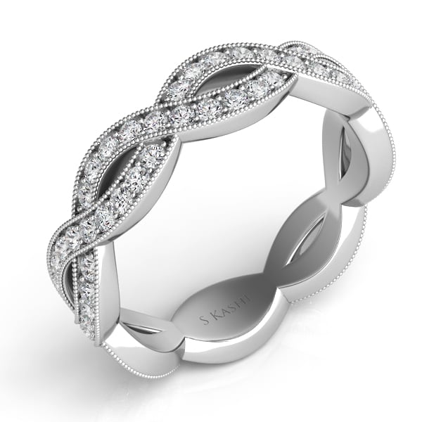 White Gold Pave Wedding Band