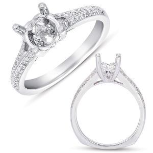 White Gold Pave Engagement Ring