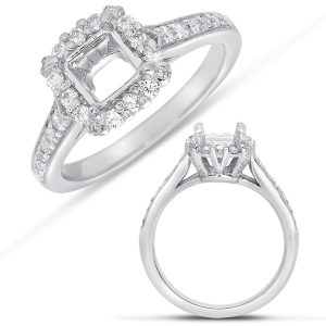 White Gold Halo Ring