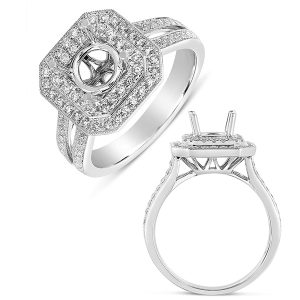 White Gold Halo Ring