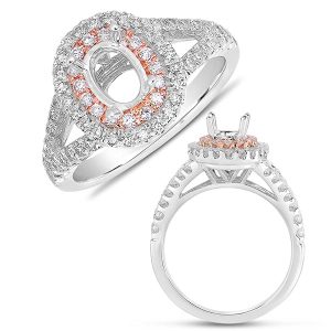 White & Rose Gold Engagement Ring