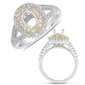 White & Yellow Gold Engagement Ring
