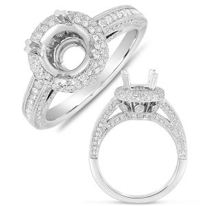 White Gold Halo Engagement Ring
