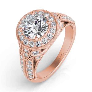 Rose Gold Halo Engagement Ring