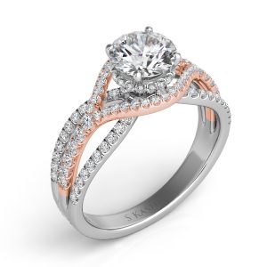 White & Rose Gold Engagement Ring