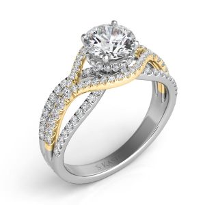 White & Yellow Gold Engagement Ring