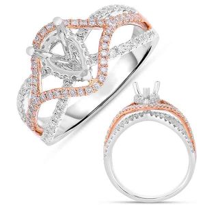 White & Rose Gold Engagement Ring
