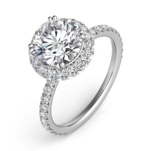 White Gold Halo Enagagment RIng