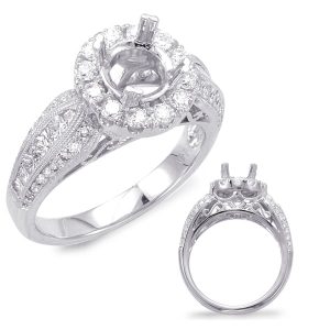 White Gold Halo Engagement Ring