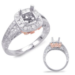White & Rose Gold Engagement Ring
