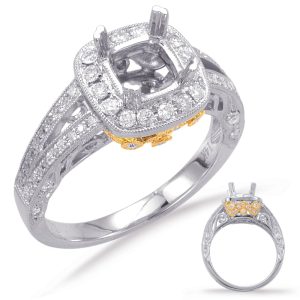 White & Yellow Gold Engagement Ring