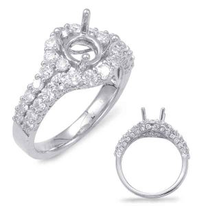 White Gold Halo Engagement Ring