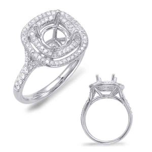 White Gold Halo Engagement Ring