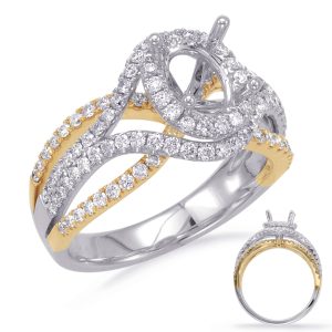 White & Yellow Gold Engagement Ring